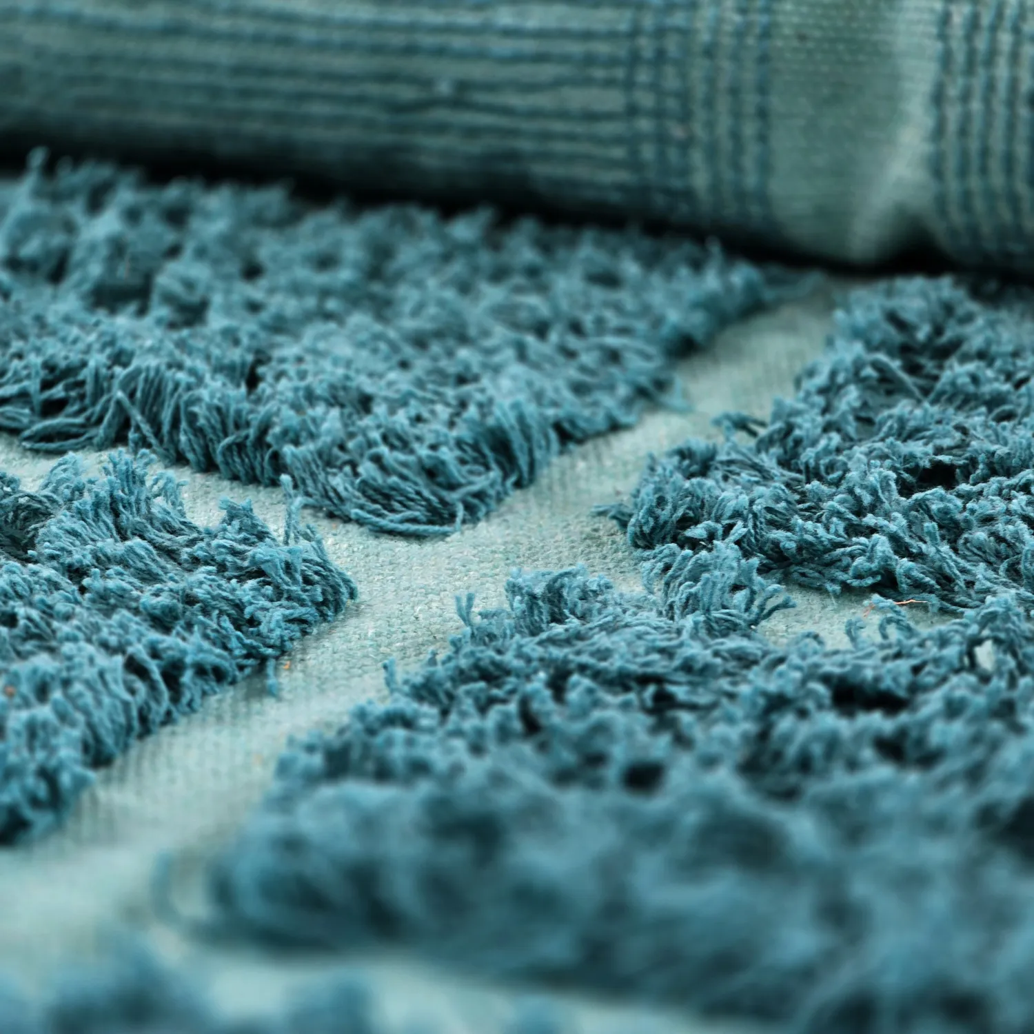 Ryamattor - Ikara Natural Cotton Shaggy (turkos)