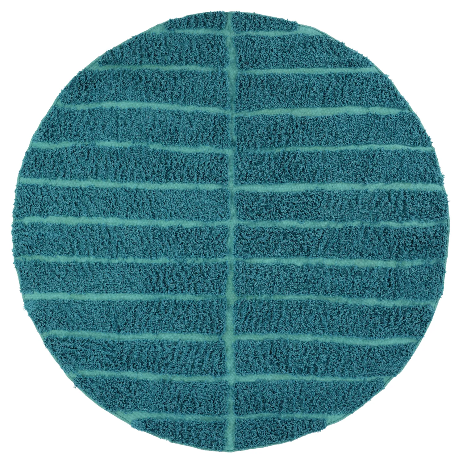 Rund Matta - Ikara Natural Cotton Shaggy (turkos)