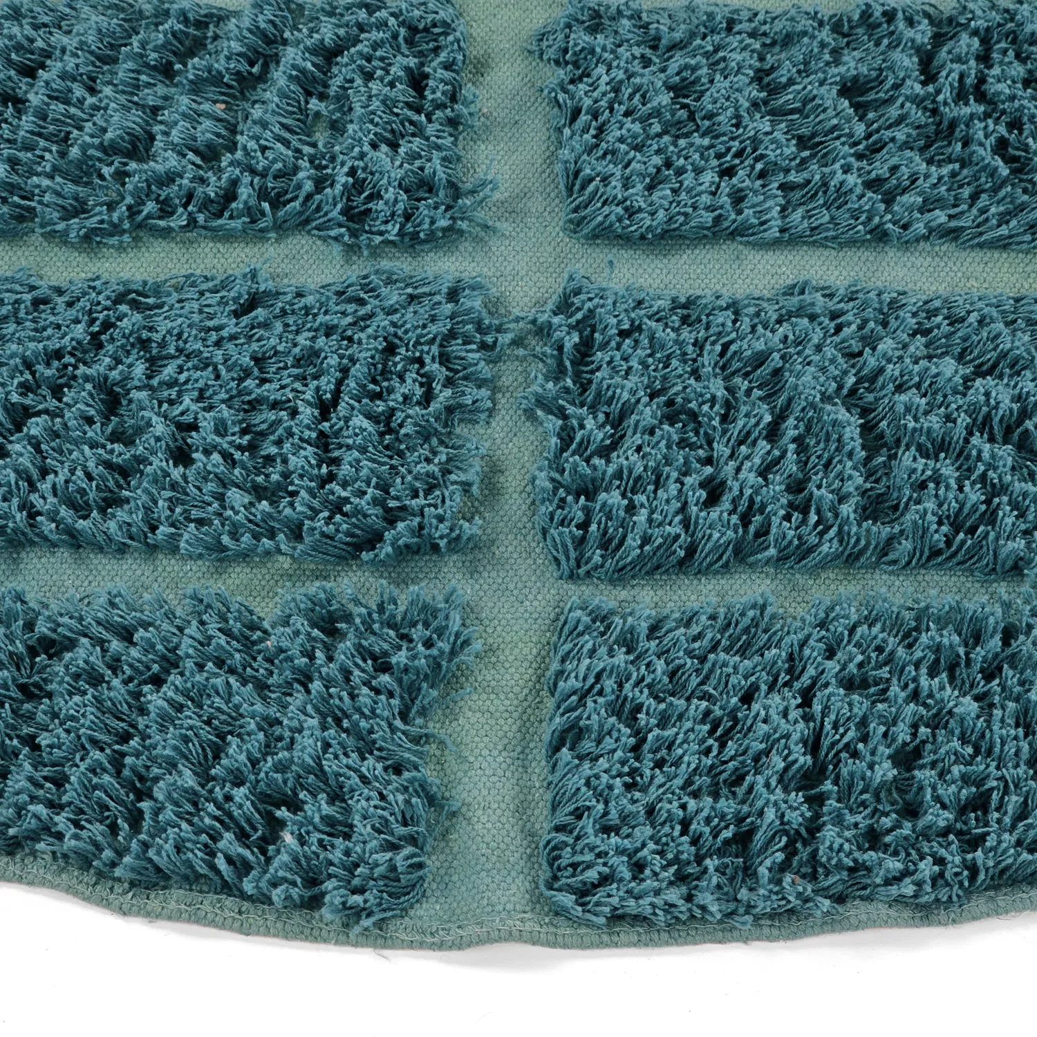 Rund Matta - Ikara Natural Cotton Shaggy (turkos)