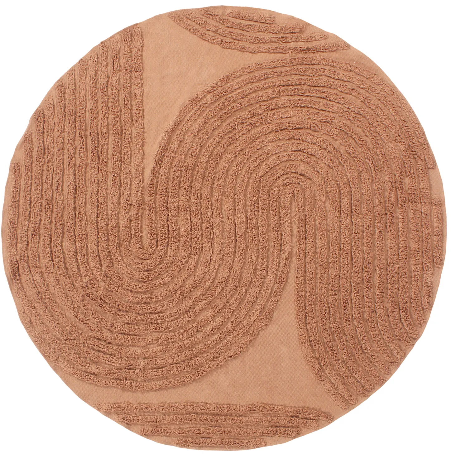 Rund matta - Jovie Natural Cotton Shaggy (terracotta)