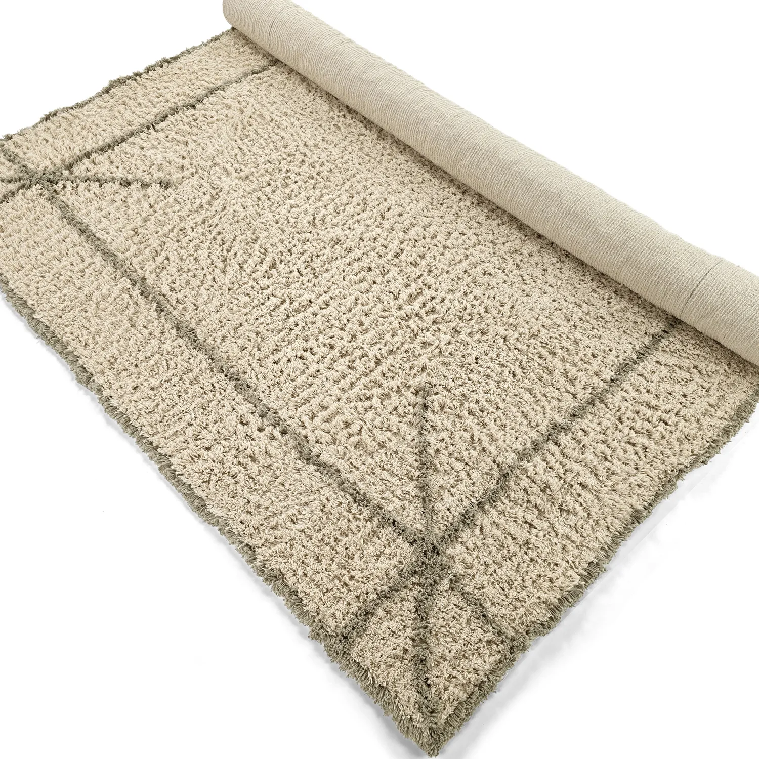 Ryamattor - Kairi Natural Cotton Shaggy (beige/taupe)