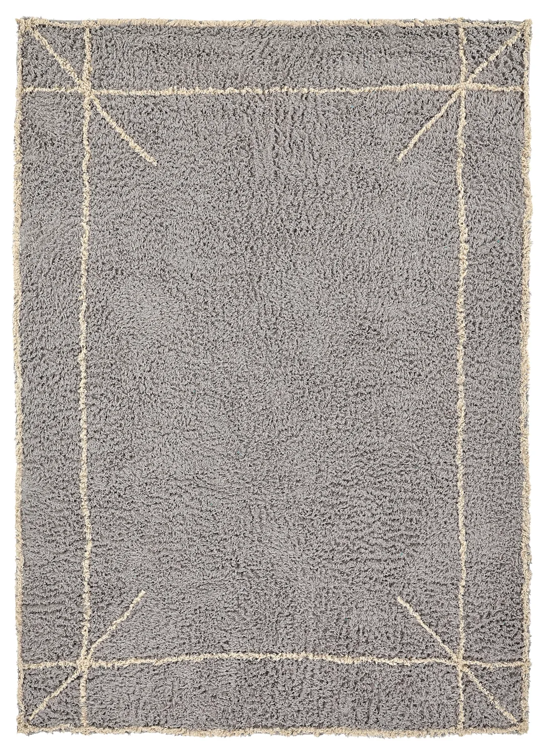 Ryamattor - Kairi Natural Cotton Shaggy (grå/beige)