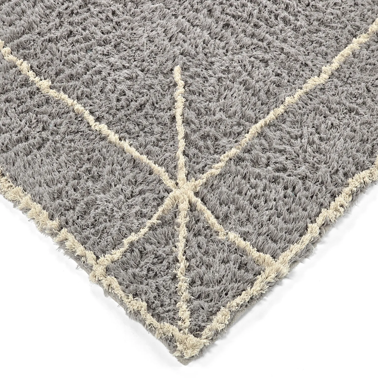 Ryamattor - Kairi Natural Cotton Shaggy (grå/beige)