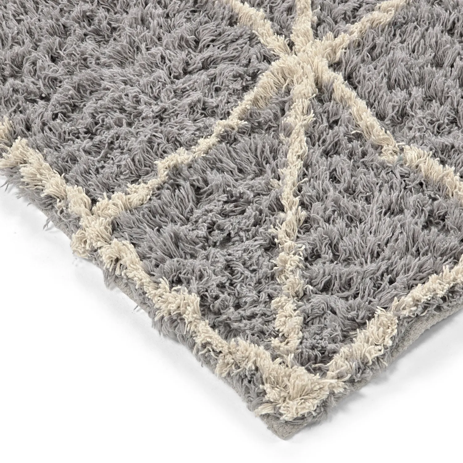 Ryamattor - Kairi Natural Cotton Shaggy (grå/beige)