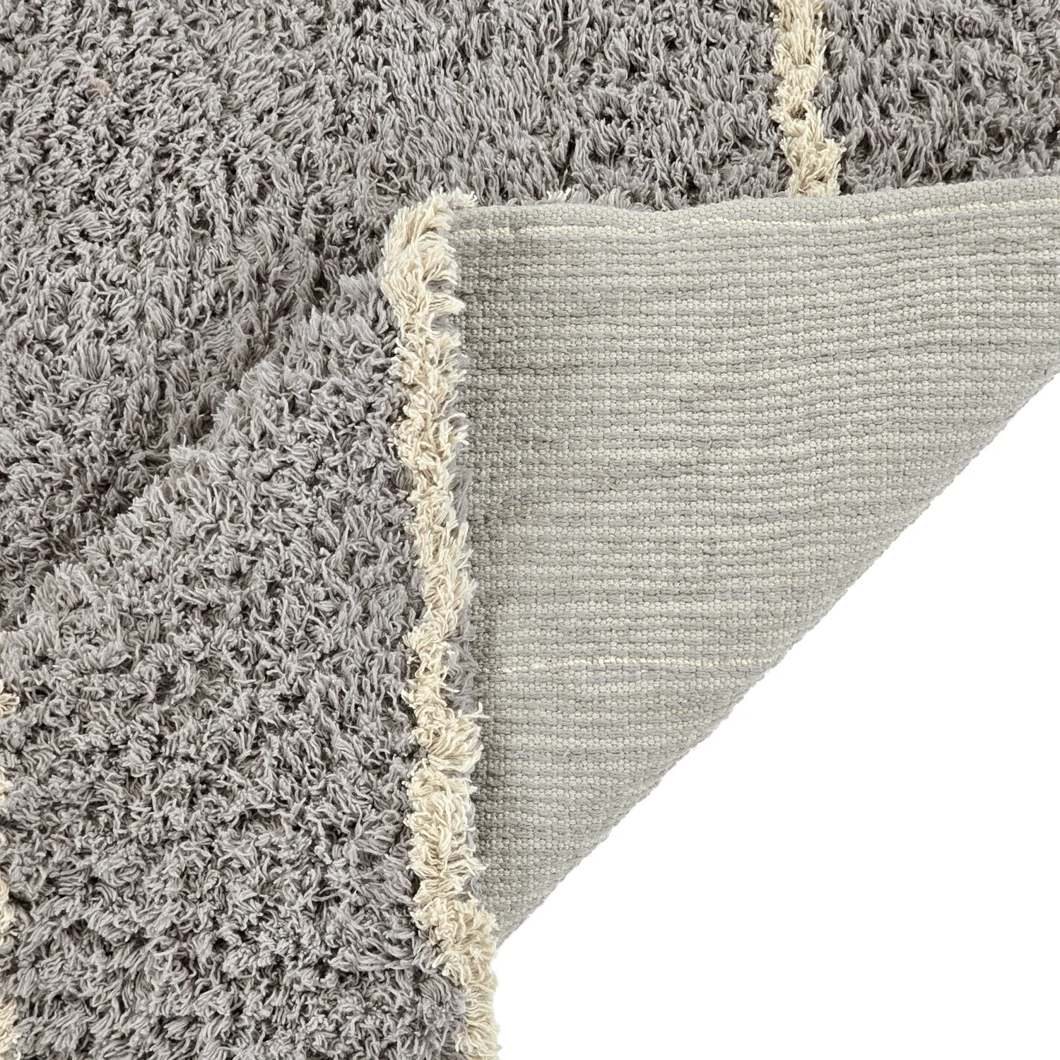 Ryamattor - Kairi Natural Cotton Shaggy (grå/beige)