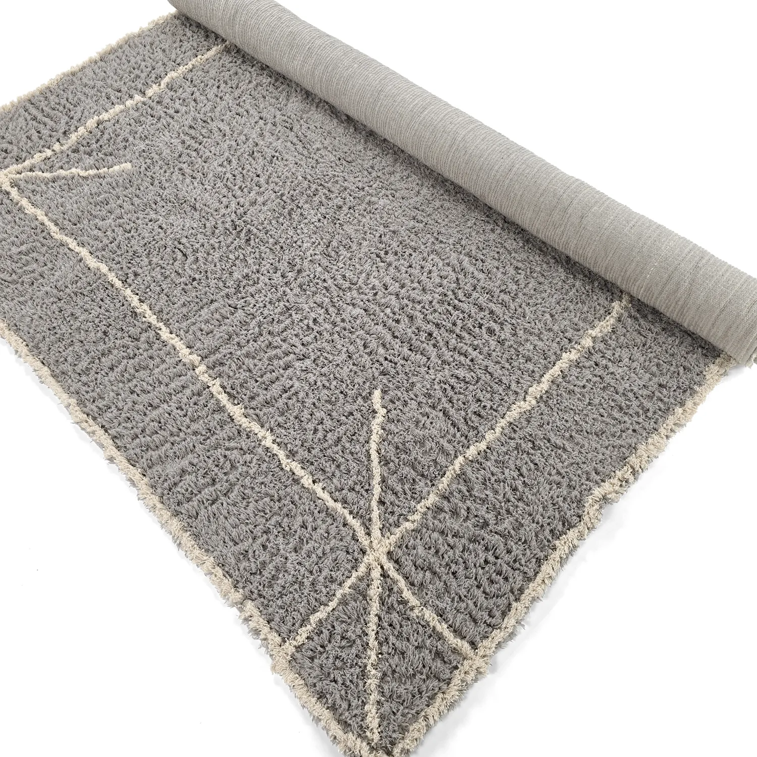 Ryamattor - Kairi Natural Cotton Shaggy (grå/beige)