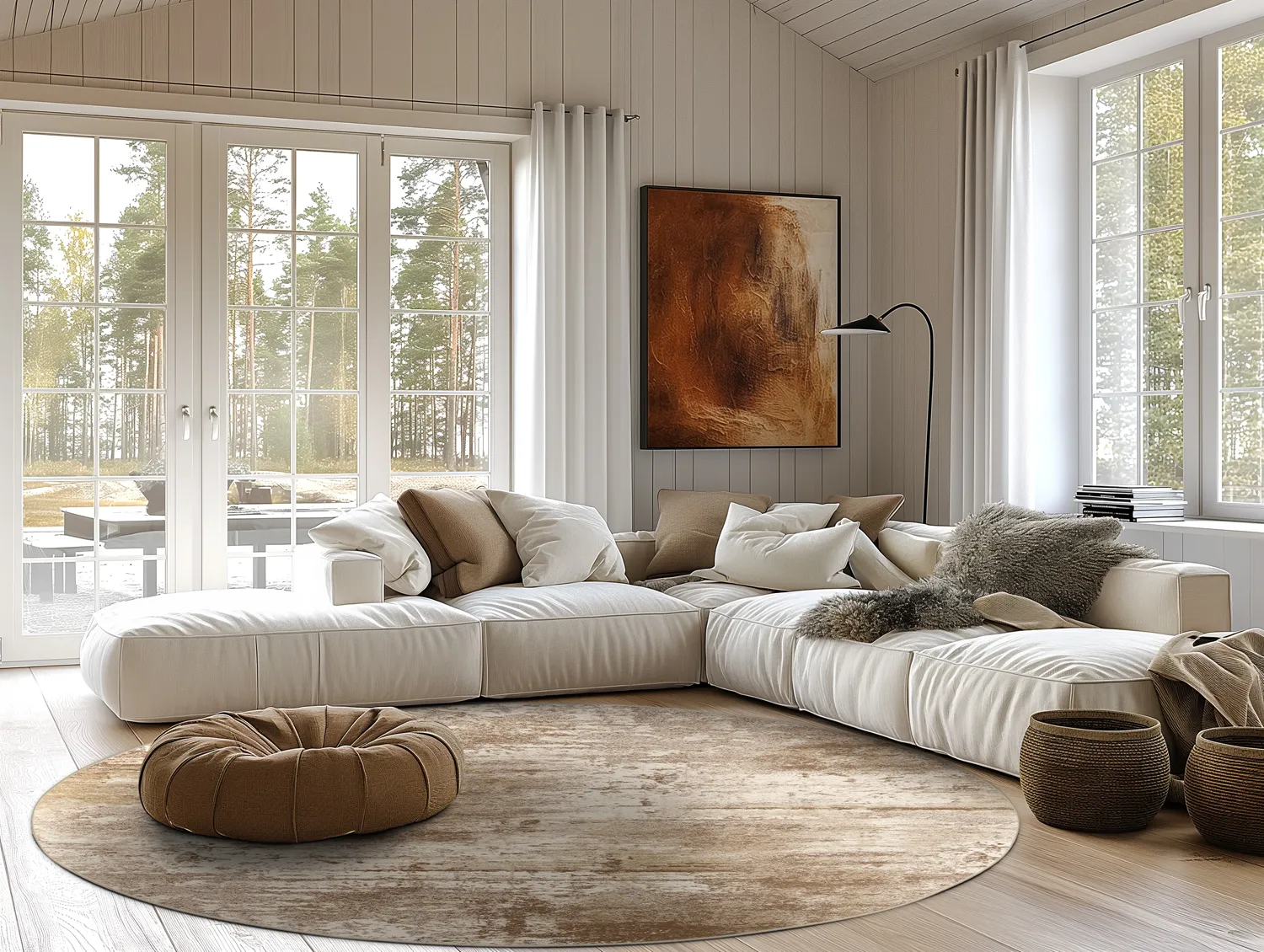 Rund matta - Kebira (beige)