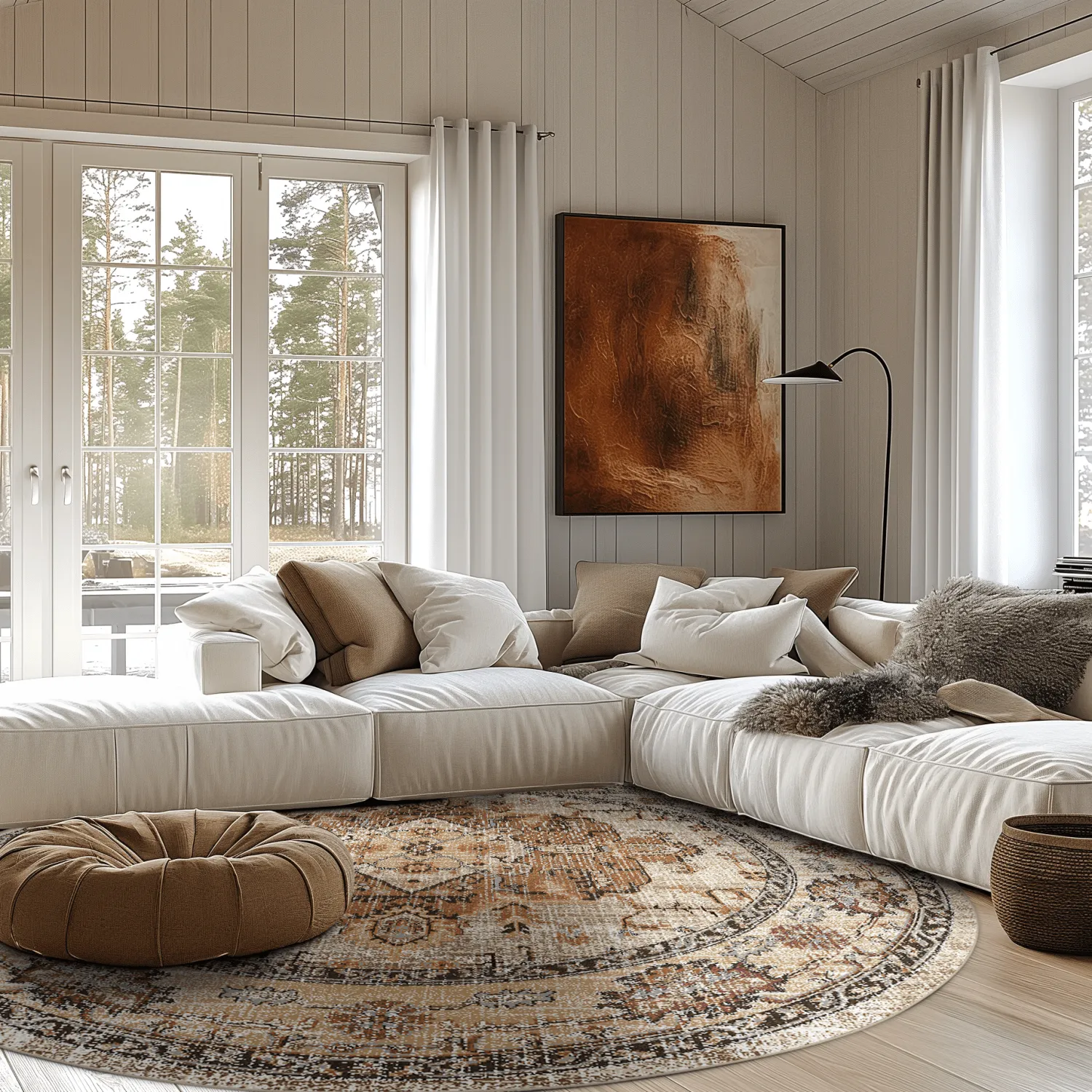 Rund matta - Siliana (beige)