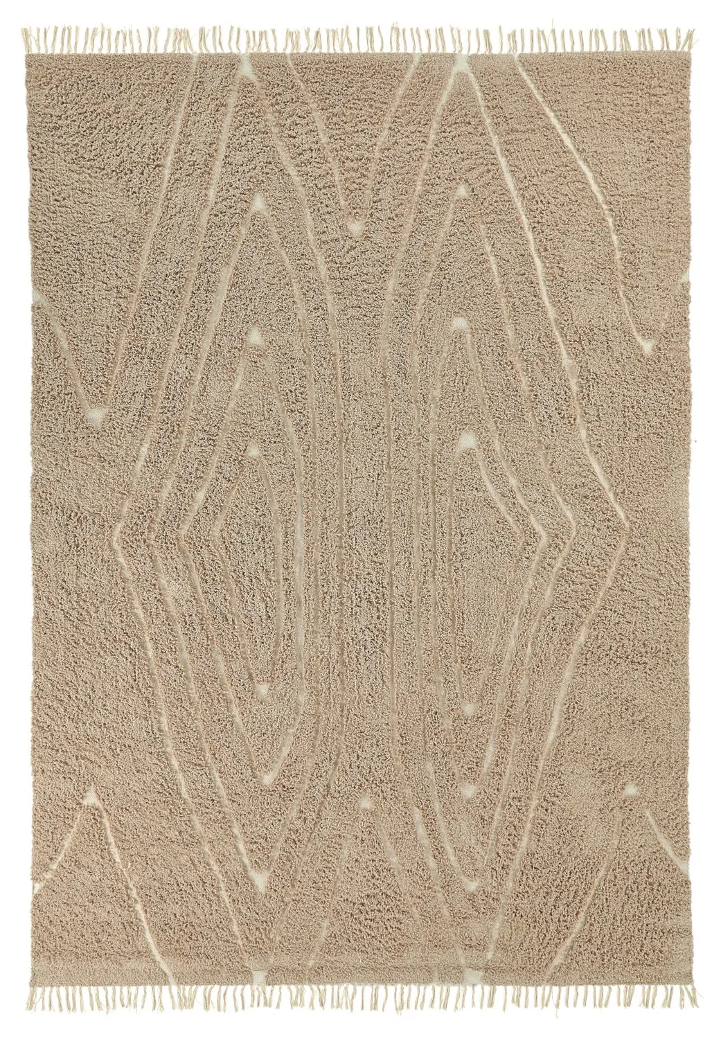 Ryamattor - Kindon Natural Cotton Shaggy (beige/vit)