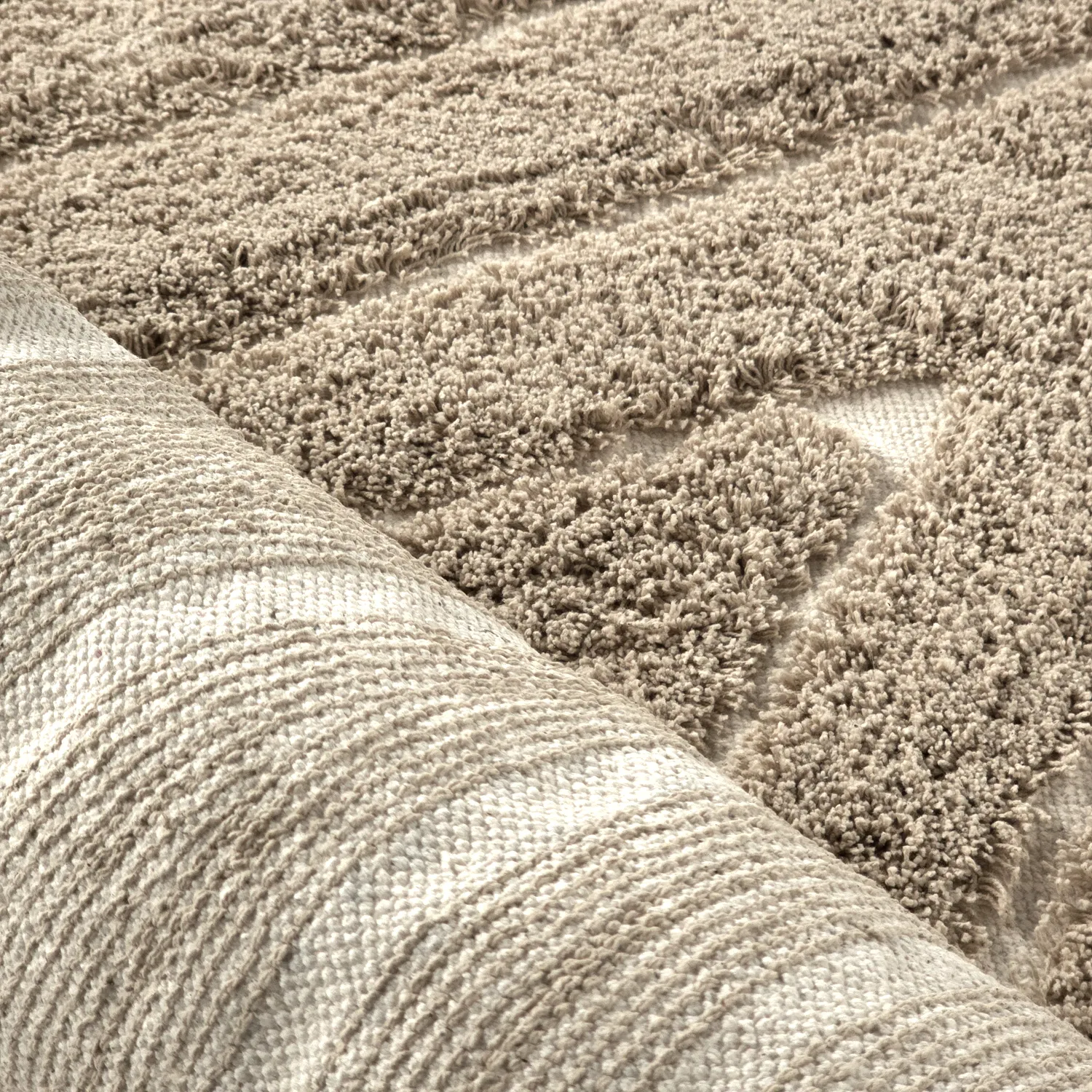 Ryamattor - Kindon Natural Cotton Shaggy (beige/vit)