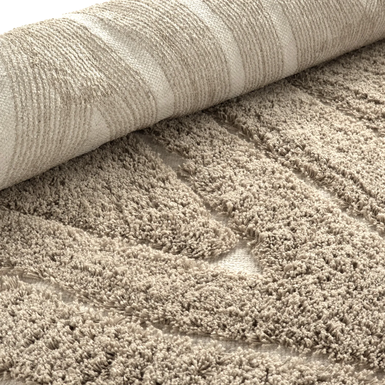Ryamattor - Kindon Natural Cotton Shaggy (beige/vit)