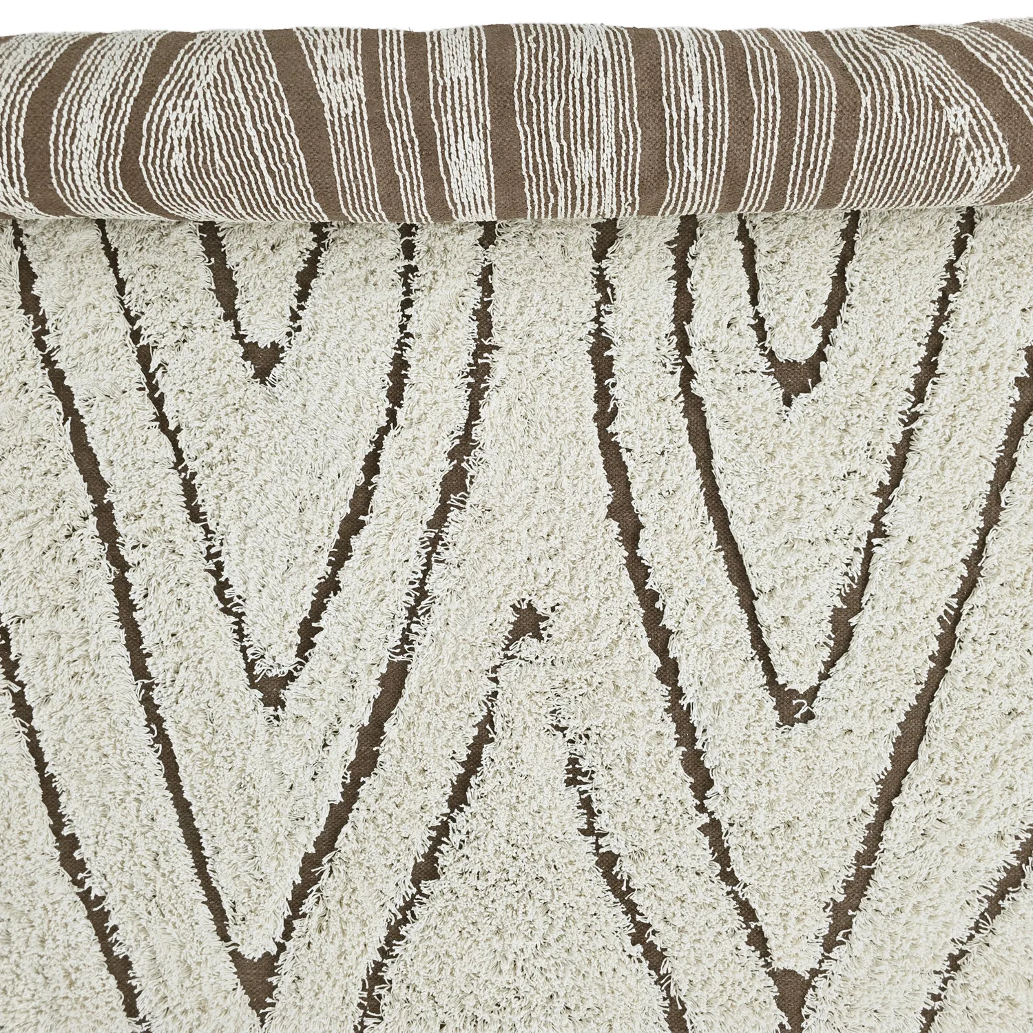 Ryamattor - Kindon Natural Cotton Shaggy (offwhite/brun)