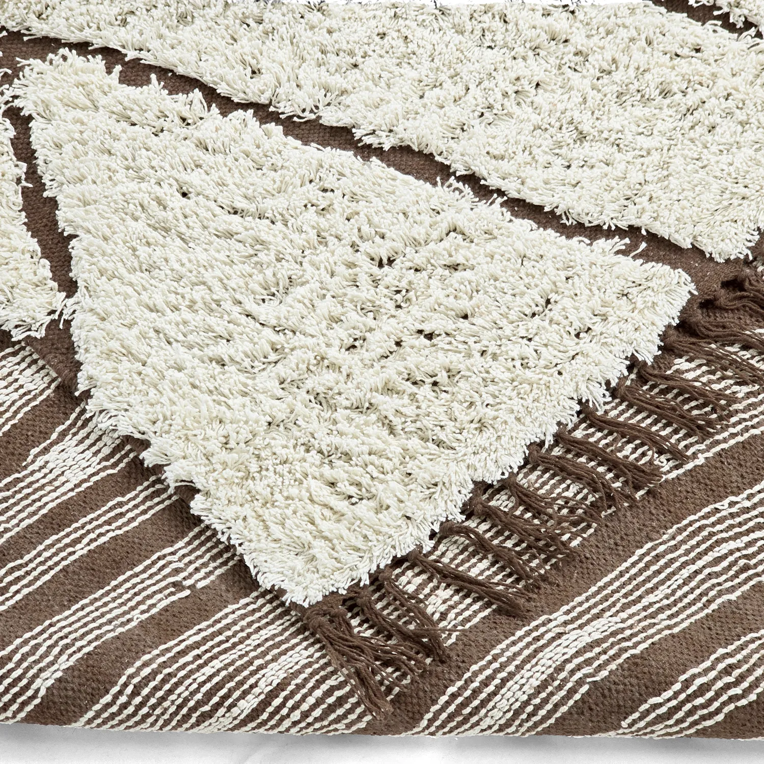 Ryamattor - Kindon Natural Cotton Shaggy (offwhite/brun)