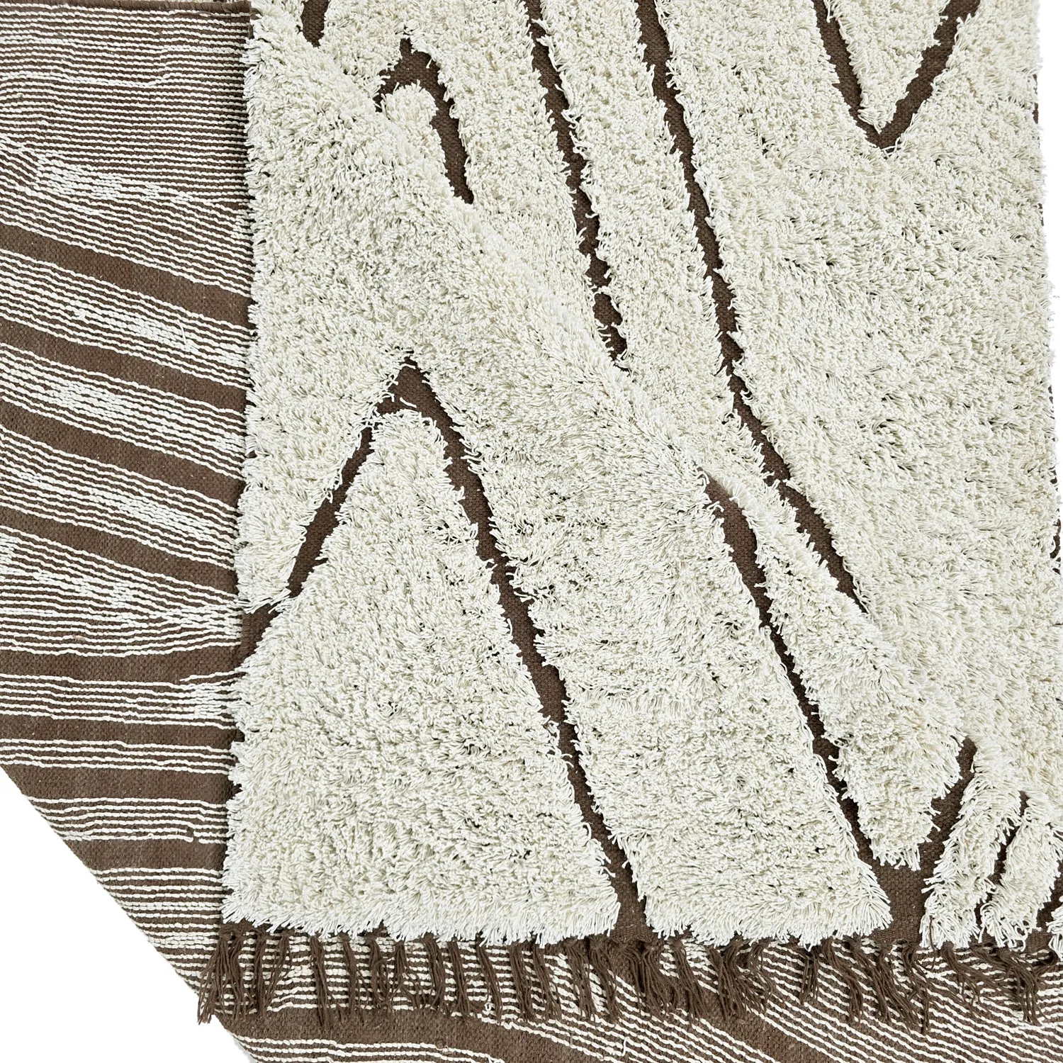 Ryamattor - Kindon Natural Cotton Shaggy (offwhite/brun)