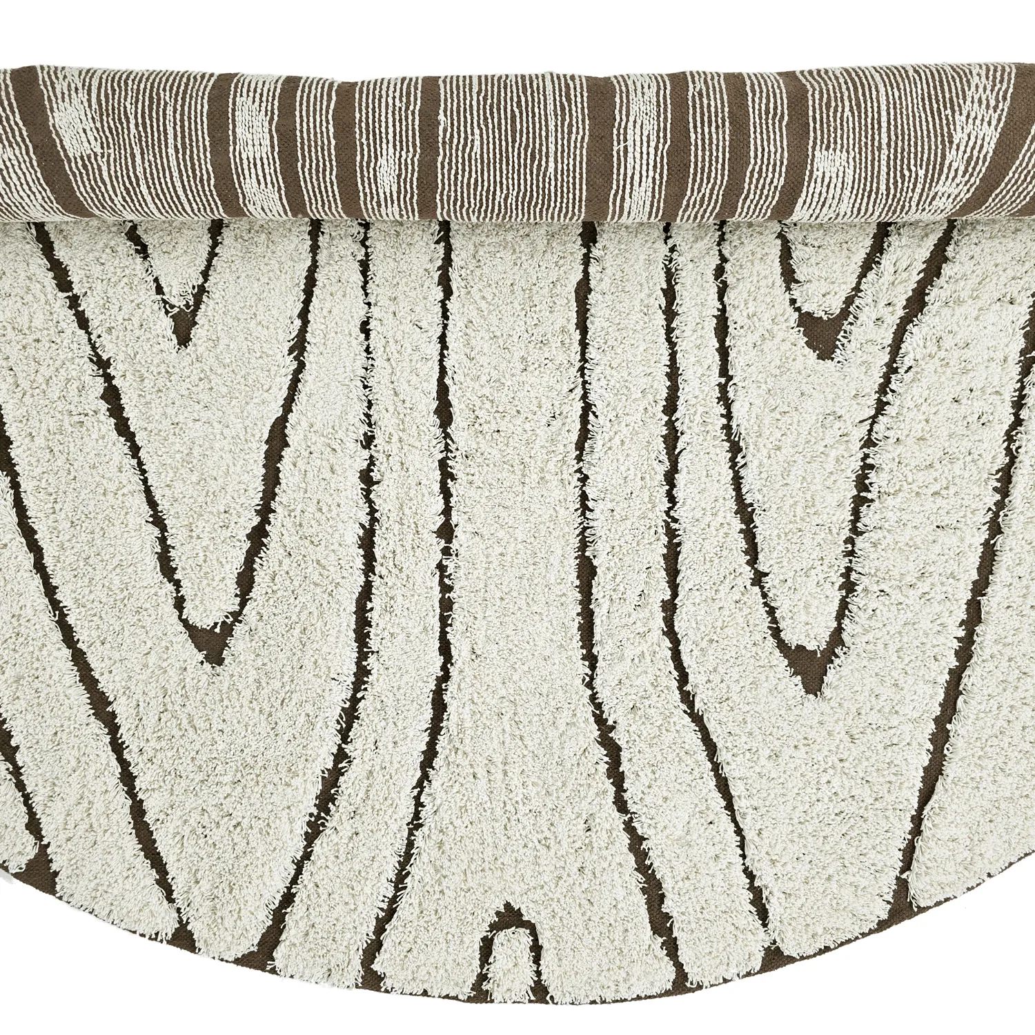 Rund matta - Kindon Natural Cotton Shaggy (offwhite/brun)