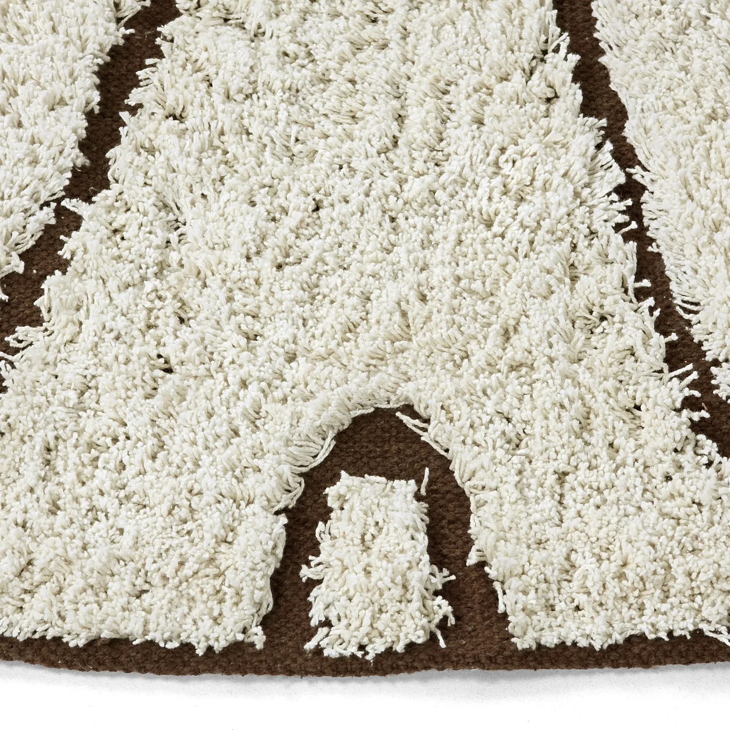 Rund matta - Kindon Natural Cotton Shaggy (offwhite/brun)