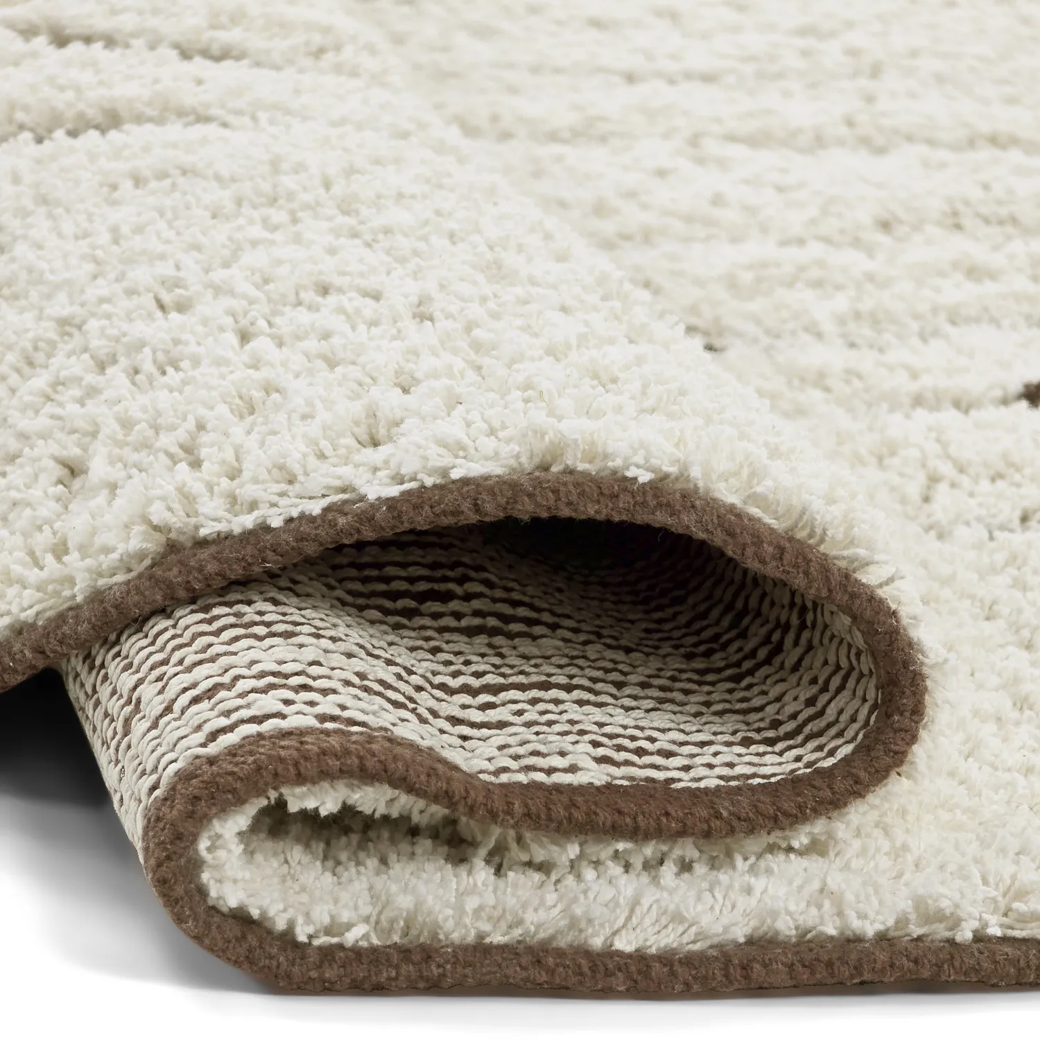 Rund matta - Kindon Natural Cotton Shaggy (offwhite/brun)