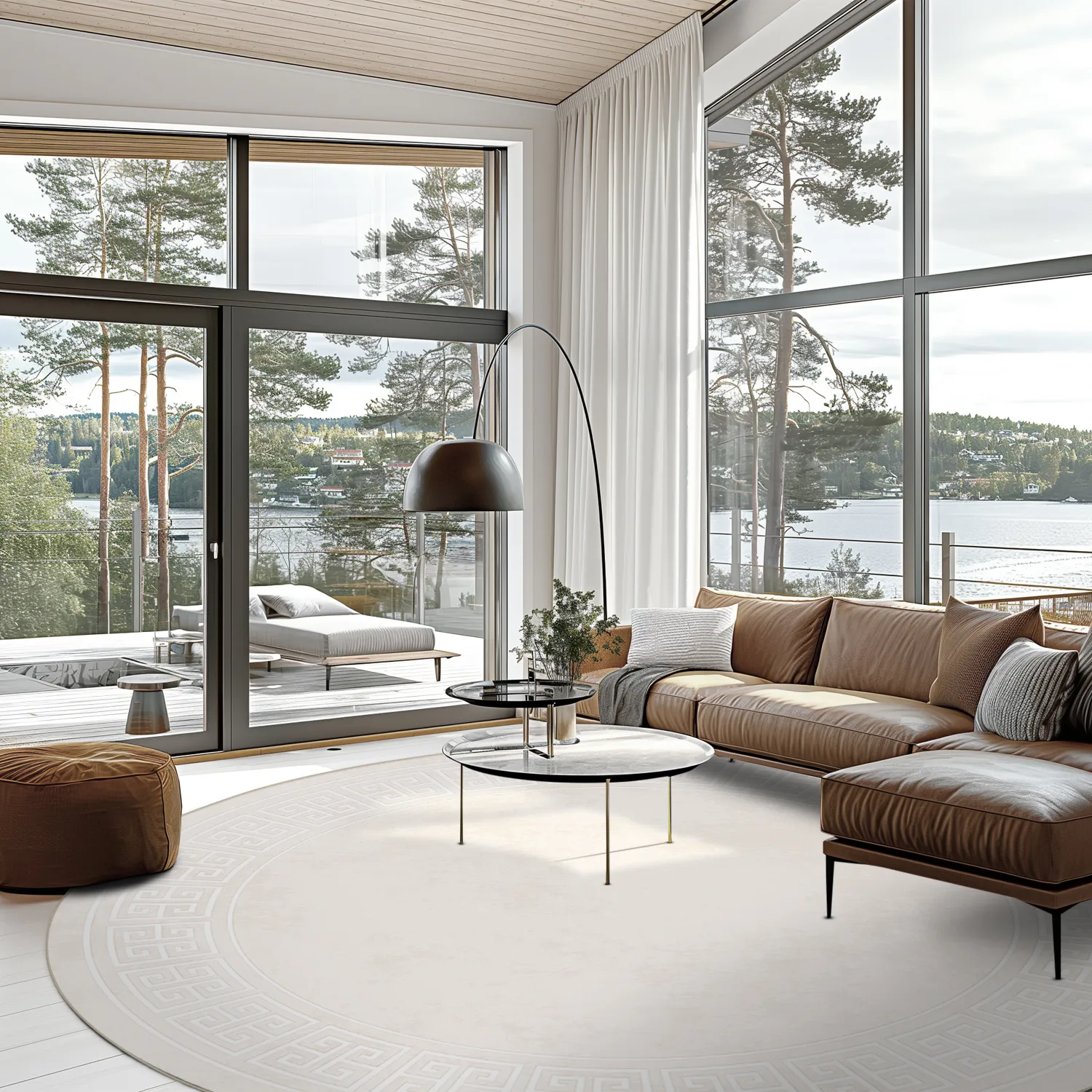 Rund matta - Kuba (beige)