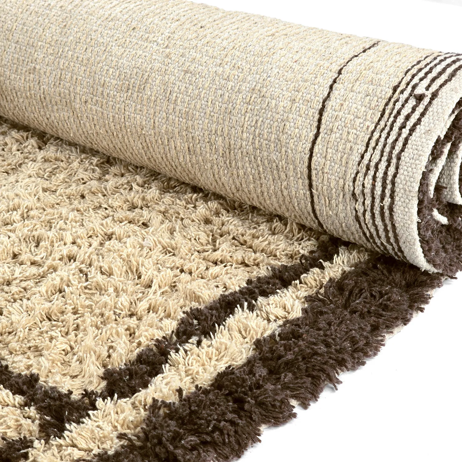 Ryamattor - Lana Natural Cotton Shaggy (beige/brun)