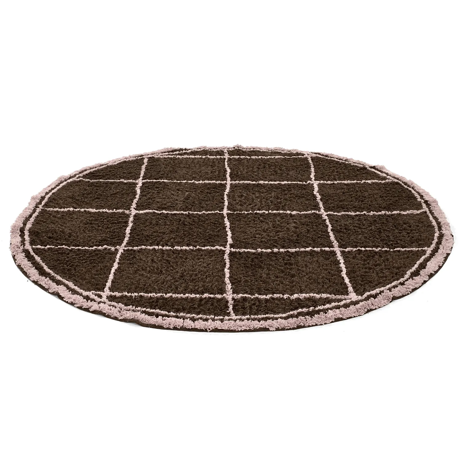 Rund Matta - Lana Natural Cotton Shaggy (brun)