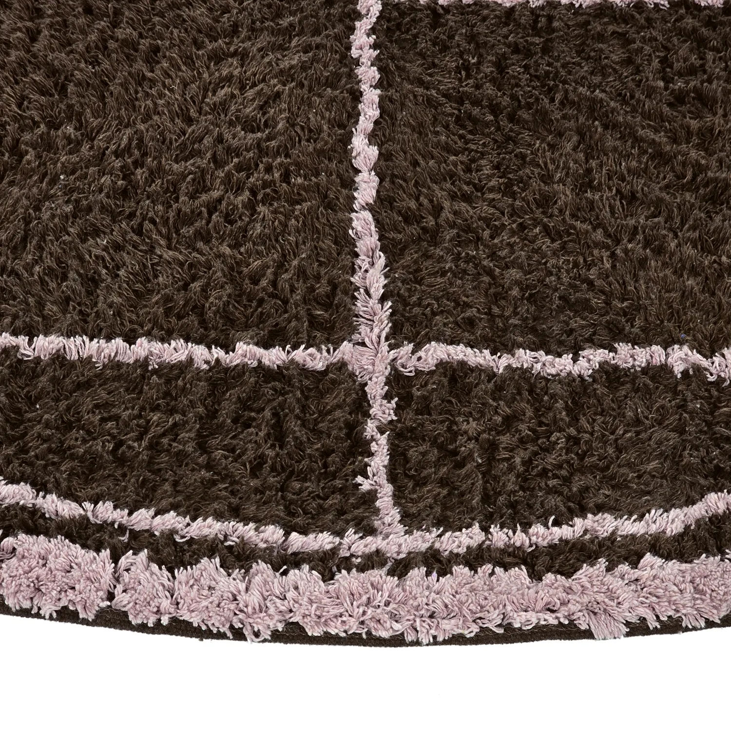 Rund Matta - Lana Natural Cotton Shaggy (brun)