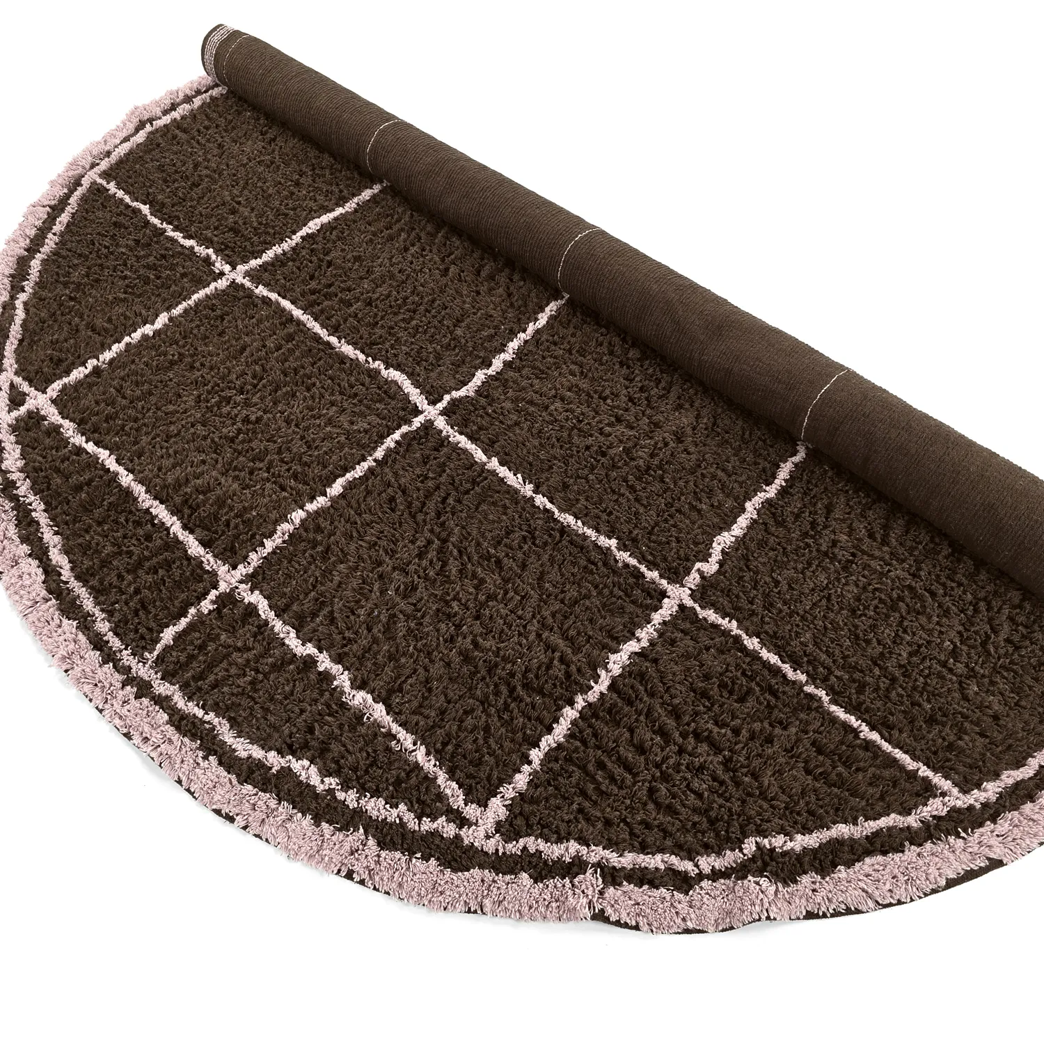 Rund Matta - Lana Natural Cotton Shaggy (brun)