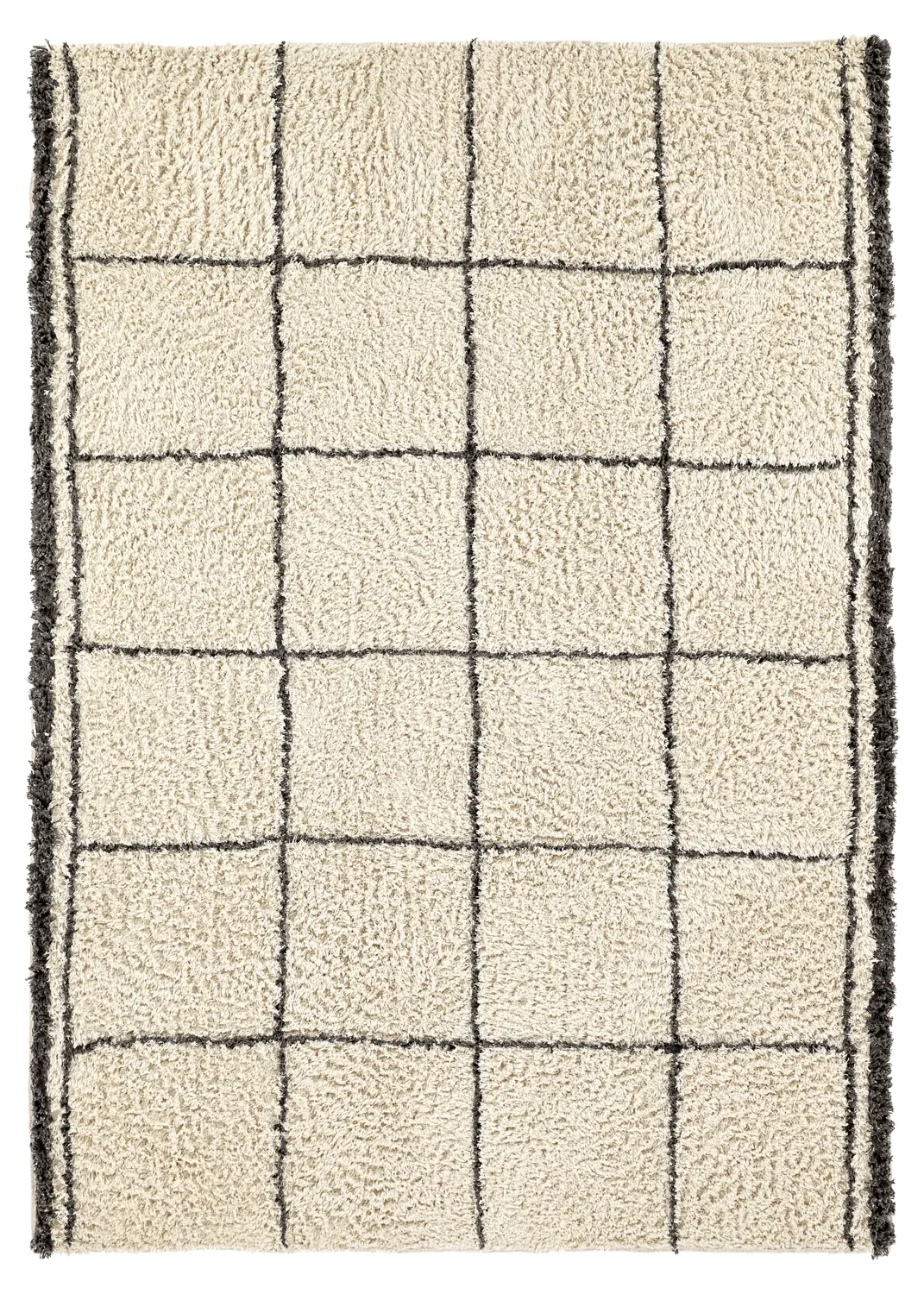 Ryamattor - Lana Natural Cotton Shaggy (creme/mörkgrå)