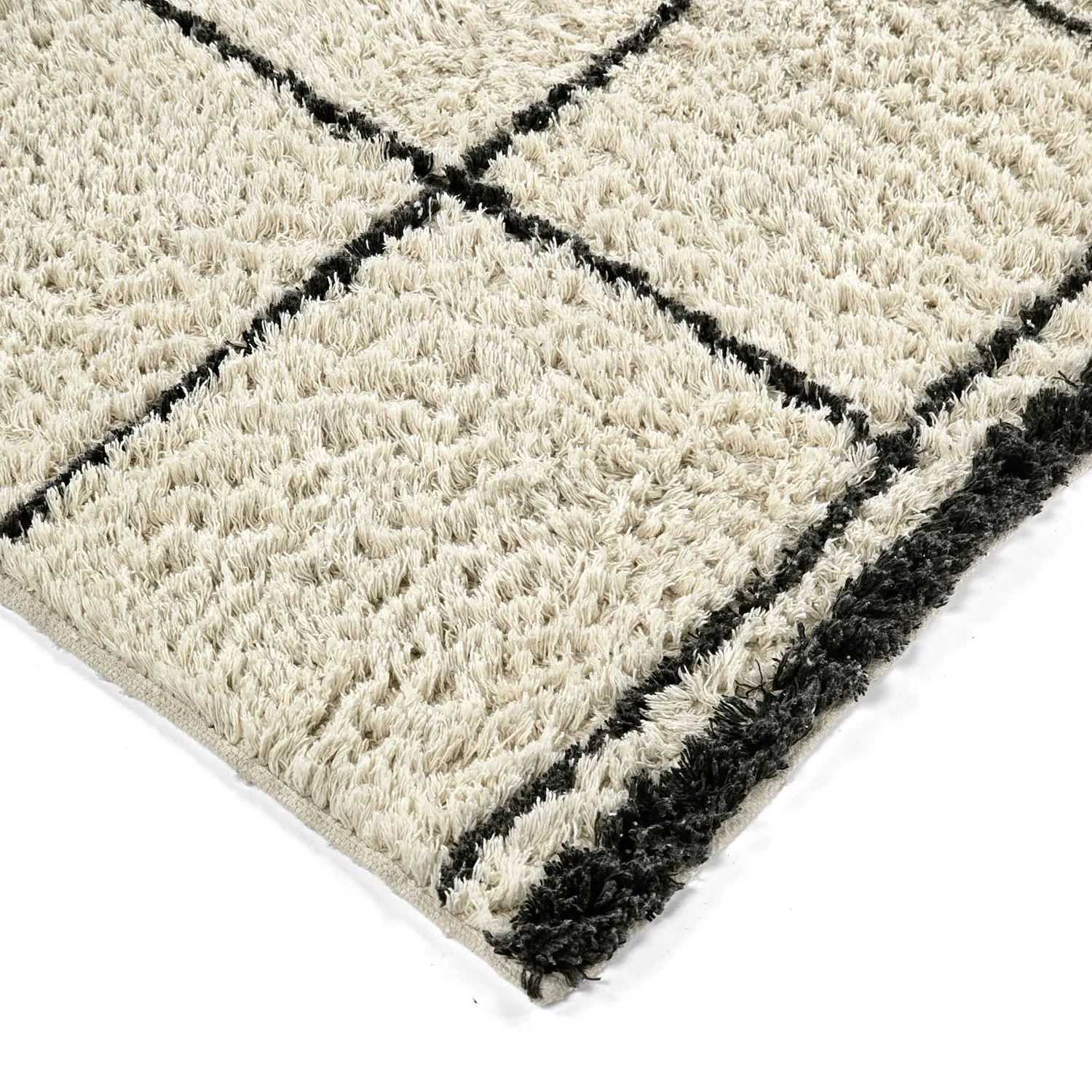 Ryamattor - Lana Natural Cotton Shaggy (creme/mörkgrå)