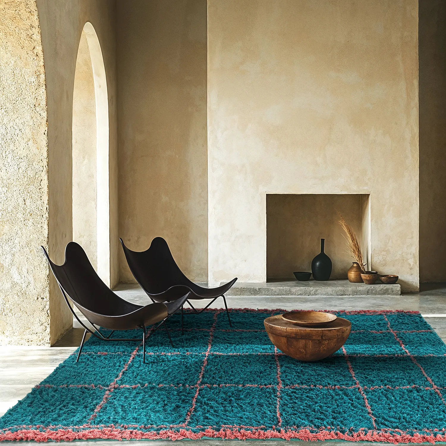 Ryamattor - Lana Natural Cotton Shaggy (turkos/rosa)