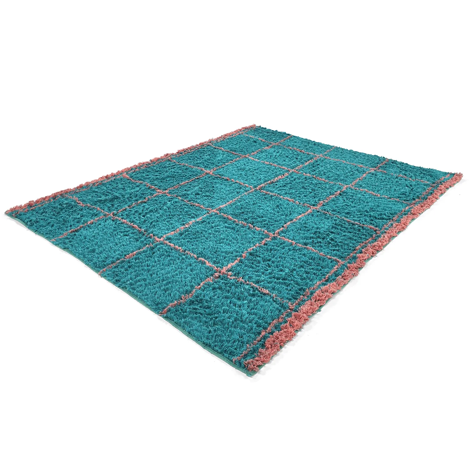 Ryamattor - Lana Natural Cotton Shaggy (turkos/rosa)