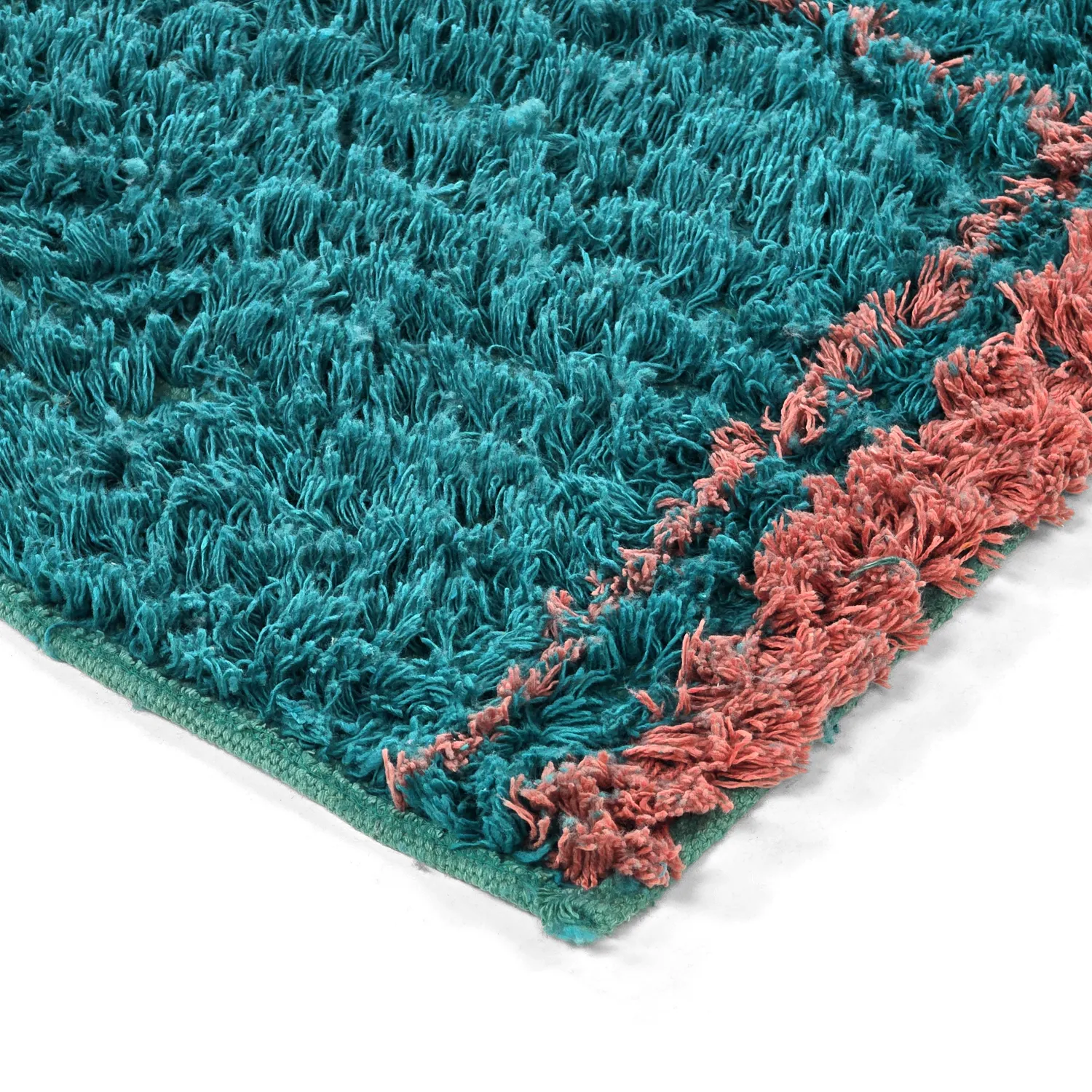 Ryamattor - Lana Natural Cotton Shaggy (turkos/rosa)