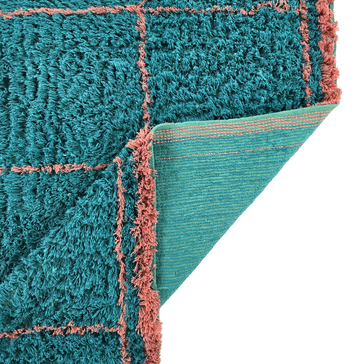 Ryamattor - Lana Natural Cotton Shaggy (turkos/rosa)