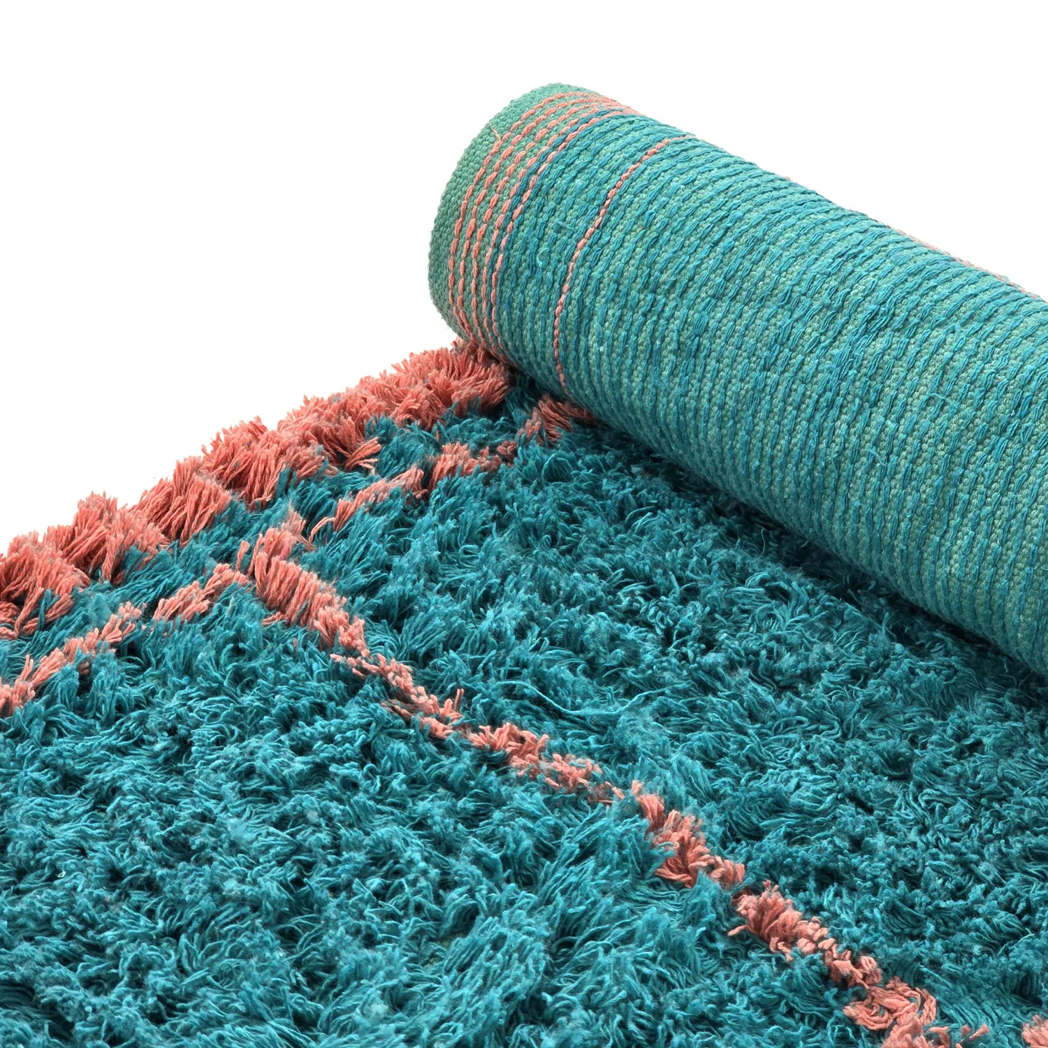 Ryamattor - Lana Natural Cotton Shaggy (turkos/rosa)