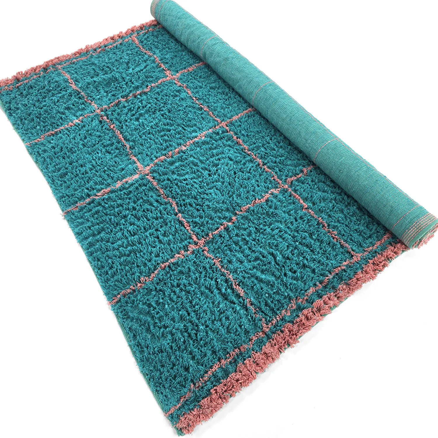 Ryamattor - Lana Natural Cotton Shaggy (turkos/rosa)