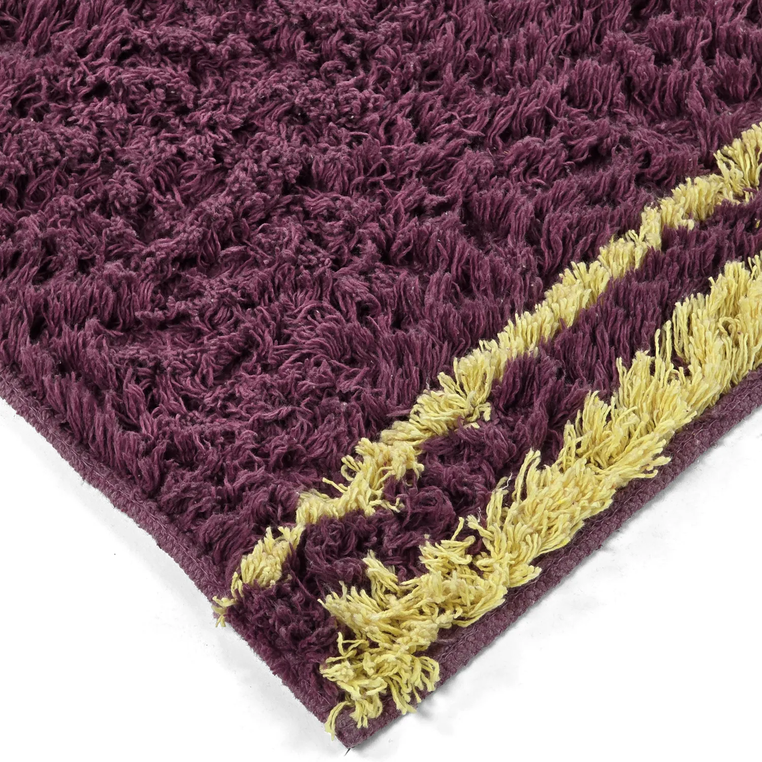 Ryamattor - Lana Natural Cotton Shaggy (vinröd/gul)