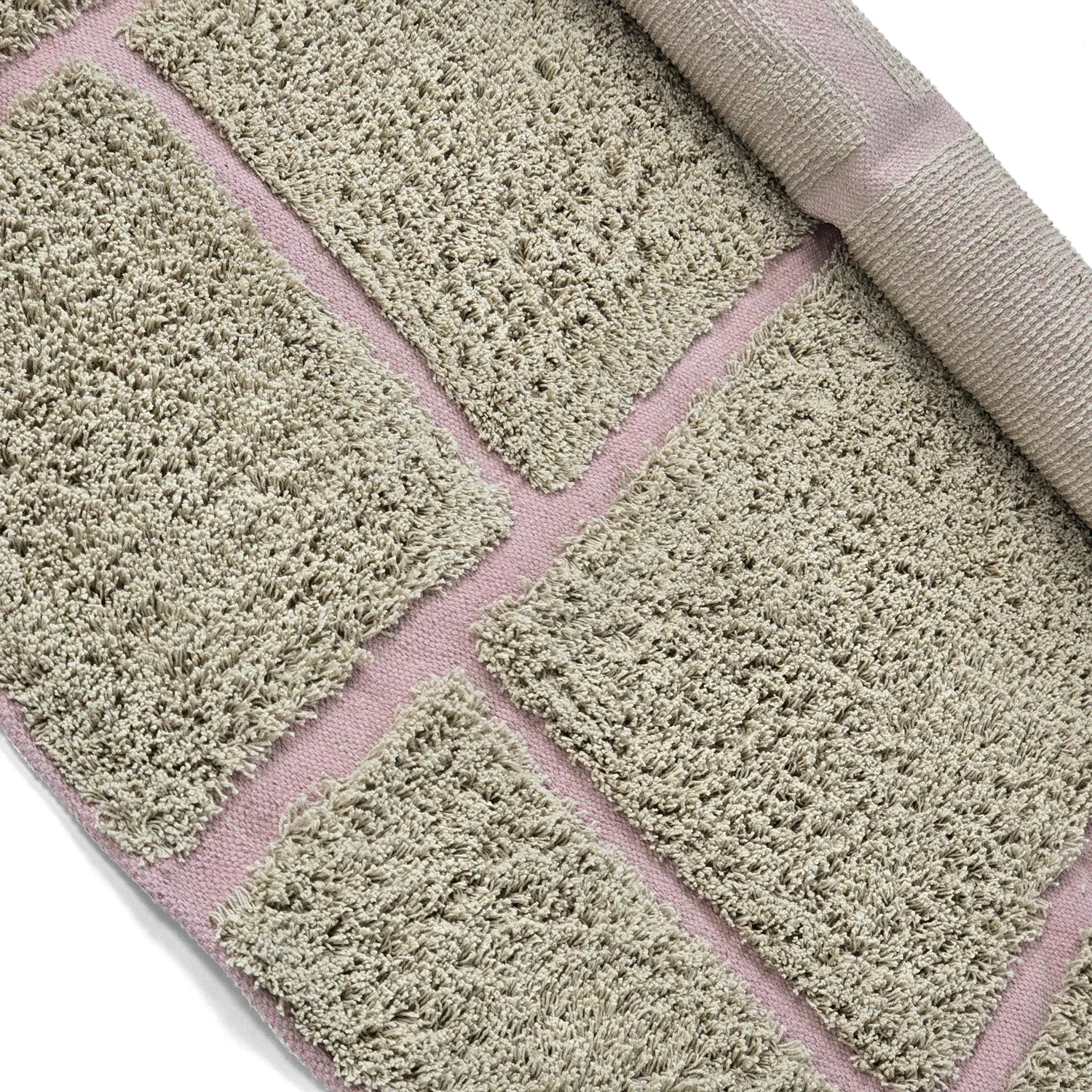 Rund matta - Lindley Natural Cotton Shaggy (beige/rosa)