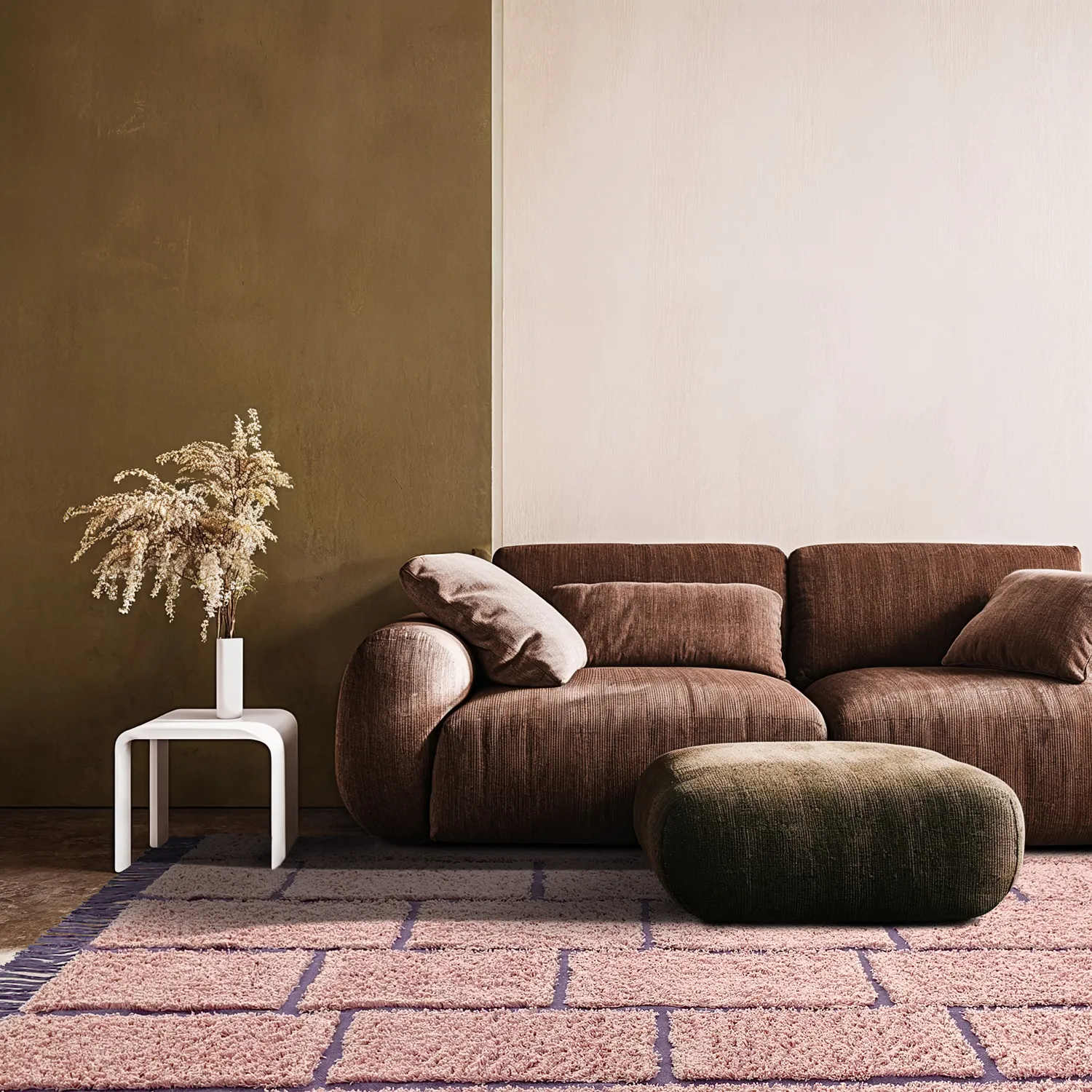 Ryamattor - Lindley Natural Cotton Shaggy (rosa/lila)
