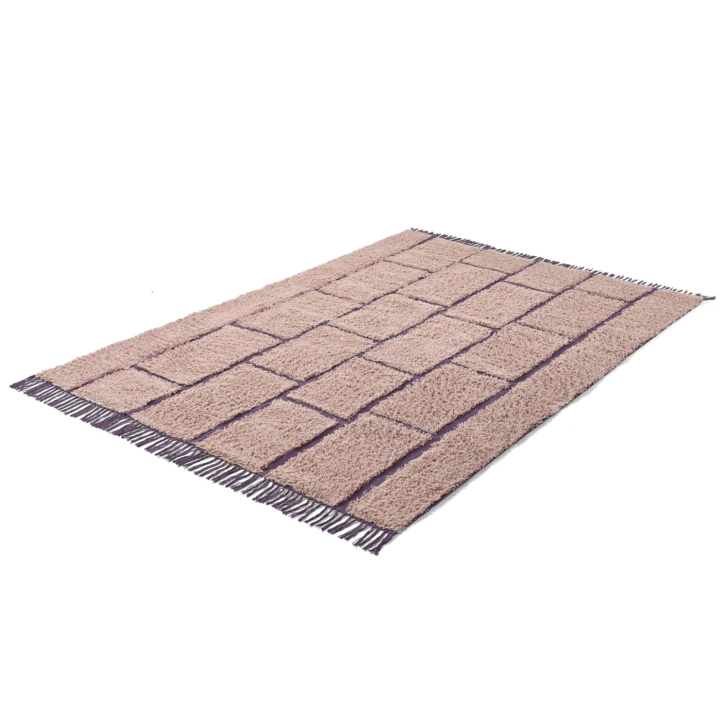 Ryamattor - Lindley Natural Cotton Shaggy (rosa/lila)