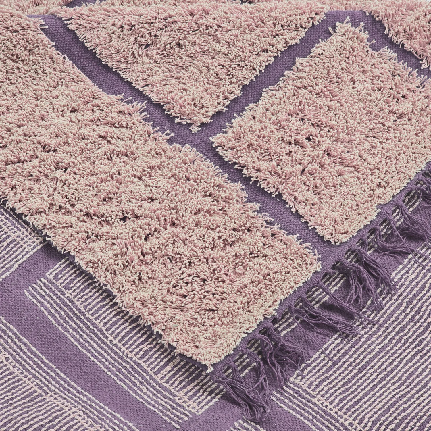 Ryamattor - Lindley Natural Cotton Shaggy (rosa/lila)