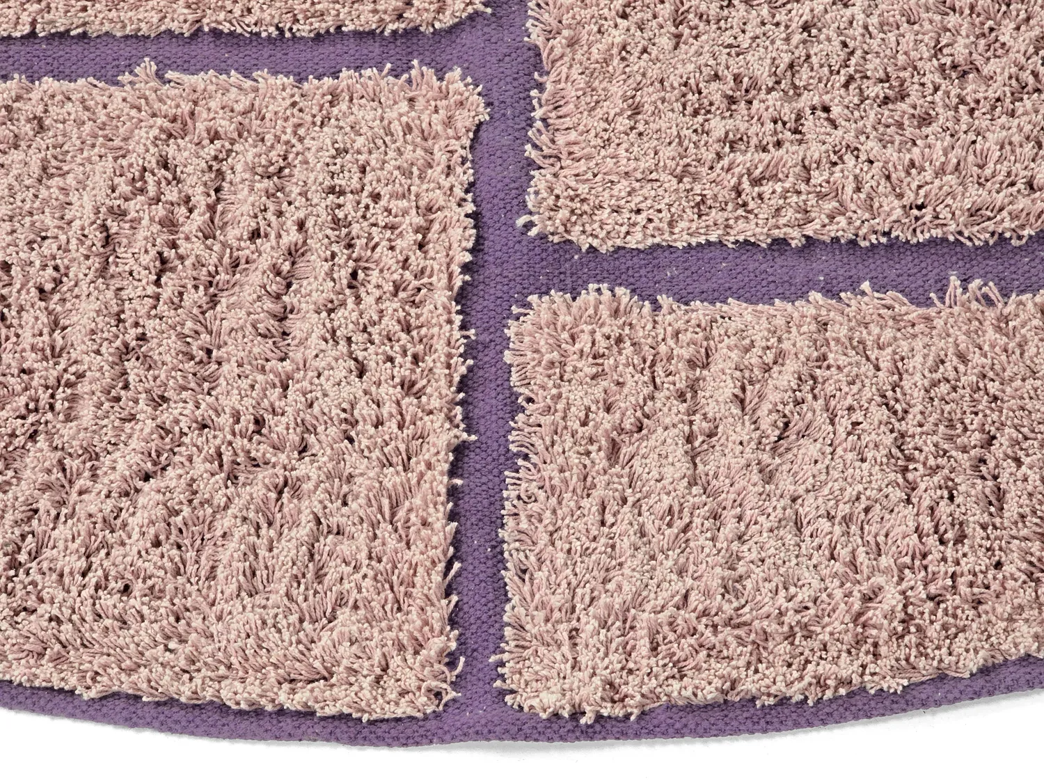Rund matta - Lindley Natural Cotton Shaggy (rosa/lila)