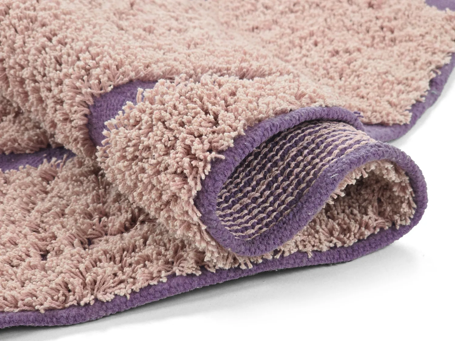 Rund matta - Lindley Natural Cotton Shaggy (rosa/lila)