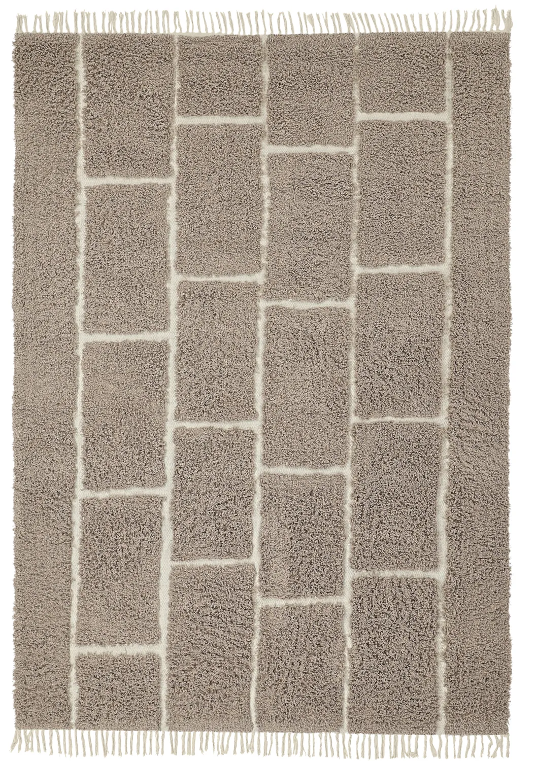 Ryamattor - Lindley Natural Cotton Shaggy (taupe/grå)