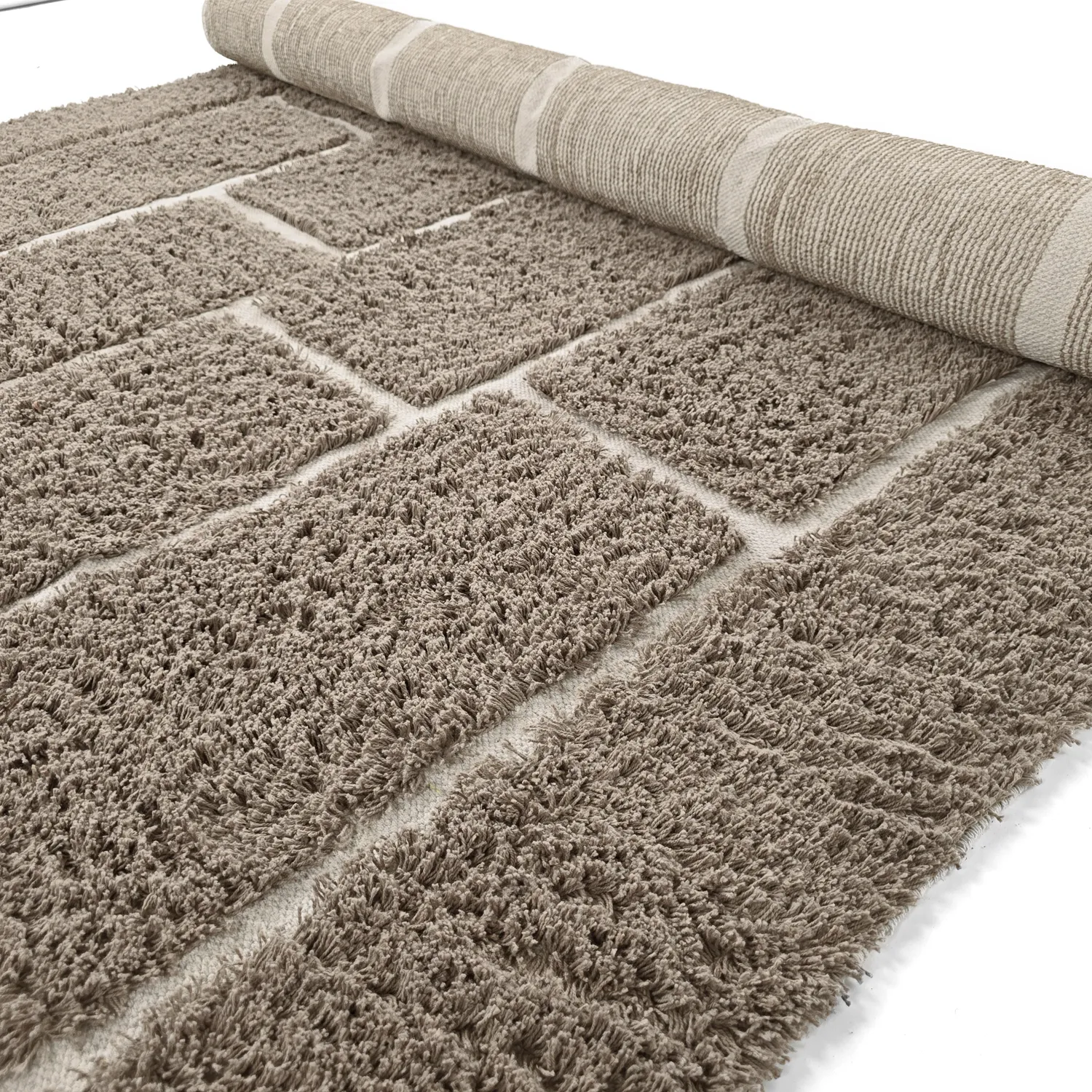 Ryamattor - Lindley Natural Cotton Shaggy (taupe/grå)