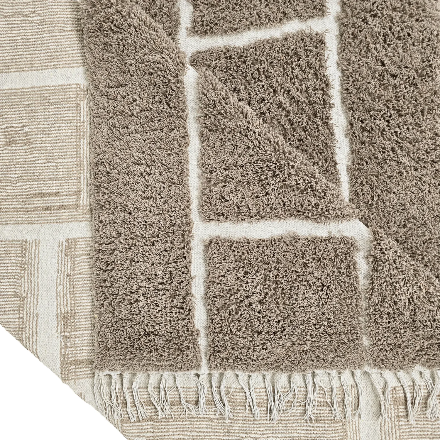 Ryamattor - Lindley Natural Cotton Shaggy (taupe/grå)