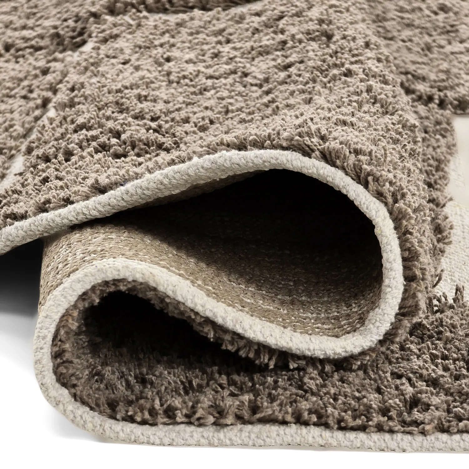 Rund matta - Lindley Natural Cotton Shaggy (taupe/grå)