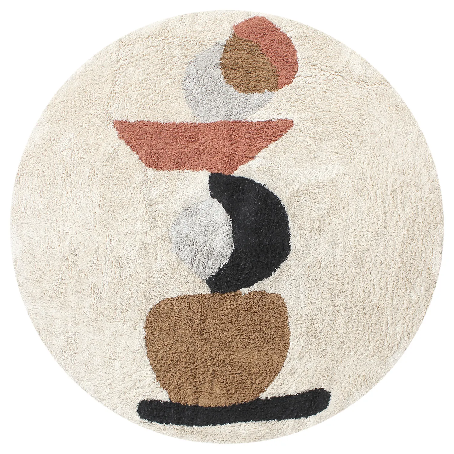 Rund matta - Mantona Natural Cotton Shaggy (multi)