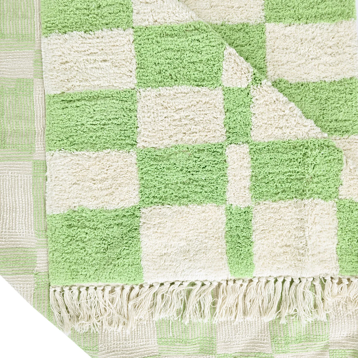 Ryamattor - Maranello Natural Cotton Shaggy (grön)