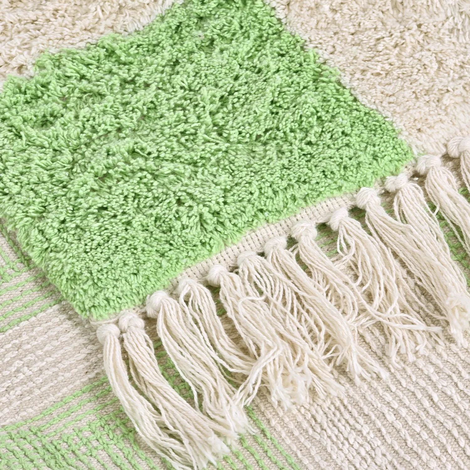 Ryamattor - Maranello Natural Cotton Shaggy (grön)