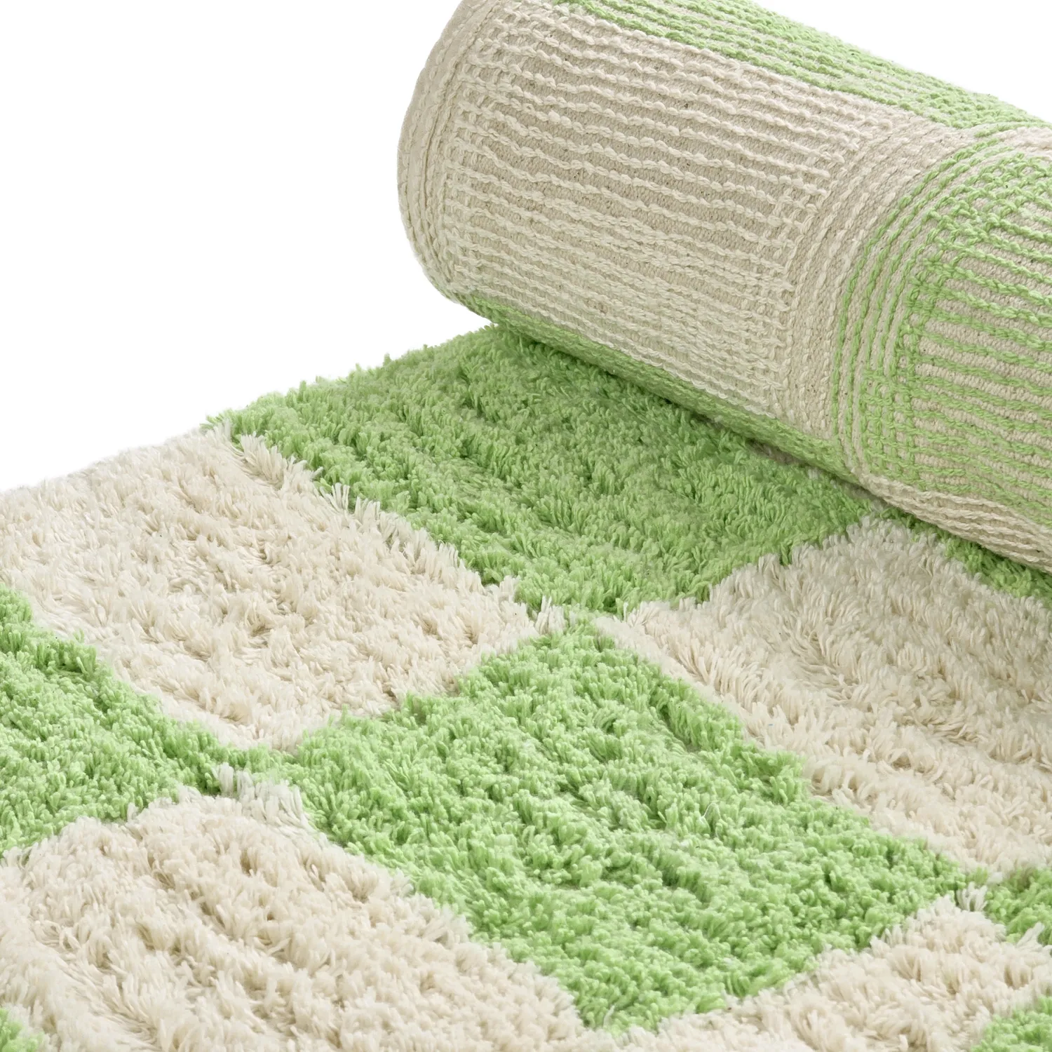 Ryamattor - Maranello Natural Cotton Shaggy (grön)