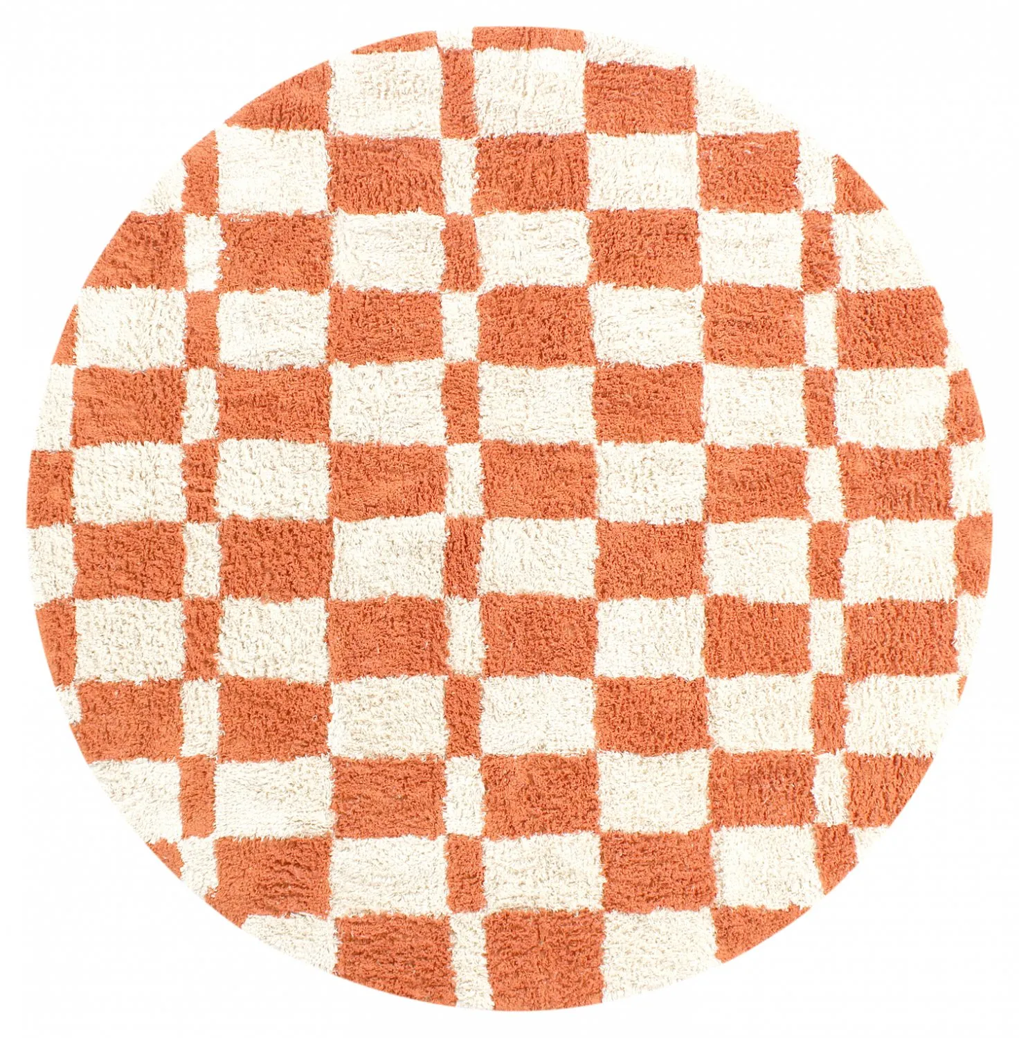 Rund matta - Maranello Natural Cotton Shaggy (orange)